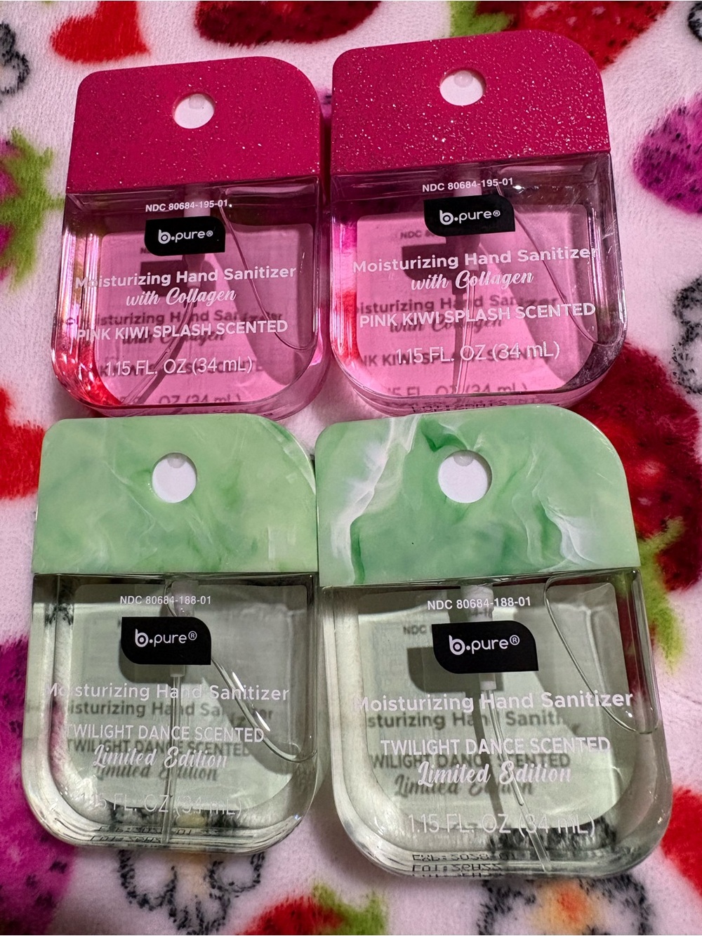 Moisturizing Hand Sanitizer (Pink & Green) - 4 Pack limited edition
